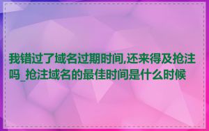 我错过了域名过期时间,还来得及抢注吗_抢注域名的最佳时间是什么时候