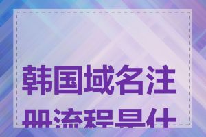 韩国域名注册流程是什么