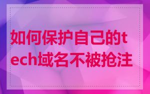 如何保护自己的tech域名不被抢注