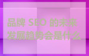 品牌 SEO 的未来发展趋势会是什么