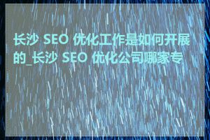 长沙 SEO 优化工作是如何开展的_长沙 SEO 优化公司哪家专业