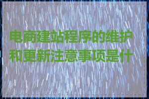 电商建站程序的维护和更新注意事项是什么