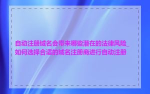 自动注册域名会带来哪些潜在的法律风险_如何选择合适的域名注册商进行自动注册