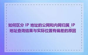 如何区分 IP 地址的公网和内网归属_IP 地址查询结果与实际位置有偏差的原因