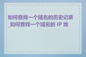 如何查找一个域名的历史记录_如何查找一个域名的 IP 地址