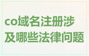 co域名注册涉及哪些法律问题