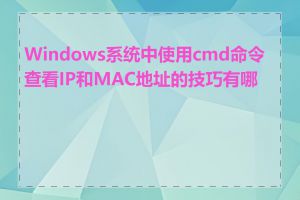 Windows系统中使用cmd命令查看IP和MAC地址的技巧有哪些