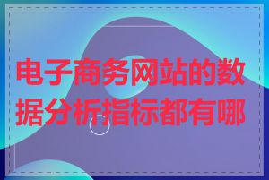 电子商务网站的数据分析指标都有哪些