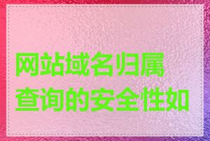 网站域名归属查询的安全性如何