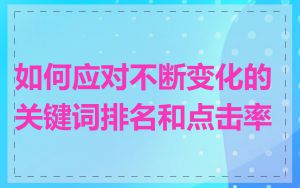 如何应对不断变化的关键词排名和点击率