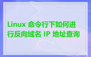 Linux 命令行下如何进行反向域名 IP 地址查询