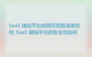 SaaS 建站平台的网页加载速度如何_SaaS 建站平台的安全性如何