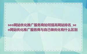 seo网站优化推广服务商如何提高网站排名_seo网站优化推广服务商与自己做优化有什么区别