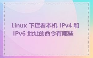 Linux 下查看本机 IPv4 和 IPv6 地址的命令有哪些