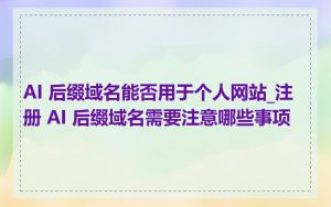 AI 后缀域名能否用于个人网站_注册 AI 后缀域名需要注意哪些事项