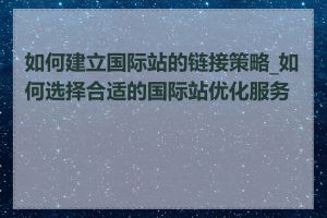 如何建立国际站的链接策略_如何选择合适的国际站优化服务商