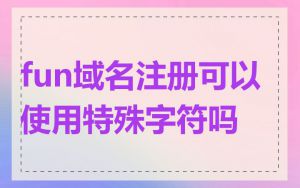 fun域名注册可以使用特殊字符吗