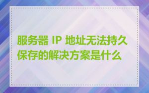 服务器 IP 地址无法持久保存的解决方案是什么