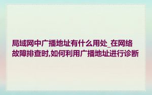 局域网中广播地址有什么用处_在网络故障排查时,如何利用广播地址进行诊断