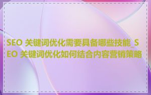 SEO 关键词优化需要具备哪些技能_SEO 关键词优化如何结合内容营销策略