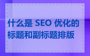 什么是 SEO 优化的标题和副标题排版