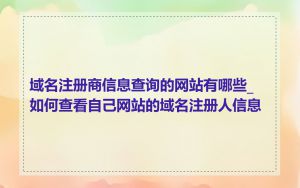 域名注册商信息查询的网站有哪些_如何查看自己网站的域名注册人信息