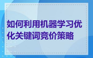 如何利用机器学习优化关键词竞价策略