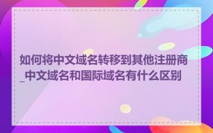 如何将中文域名转移到其他注册商_中文域名和国际域名有什么区别