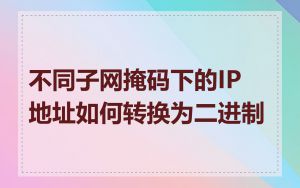 不同子网掩码下的IP地址如何转换为二进制