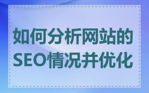 如何分析网站的SEO情况并优化