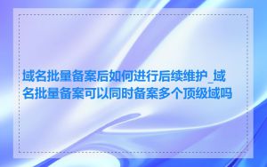 域名批量备案后如何进行后续维护_域名批量备案可以同时备案多个顶级域吗