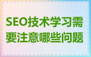 SEO技术学习需要注意哪些问题