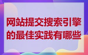 网站提交搜索引擎的最佳实践有哪些