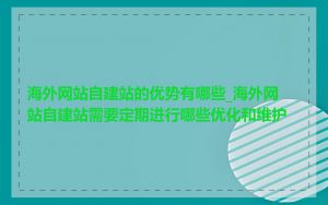 海外网站自建站的优势有哪些_海外网站自建站需要定期进行哪些优化和维护