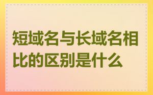 短域名与长域名相比的区别是什么