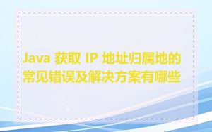 Java 获取 IP 地址归属地的常见错误及解决方案有哪些