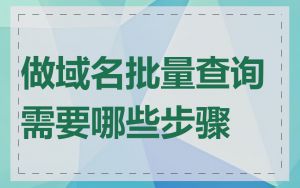 做域名批量查询需要哪些步骤