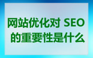 网站优化对 SEO 的重要性是什么