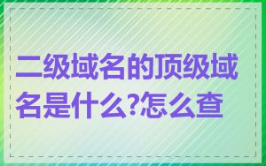 二级域名的顶级域名是什么?怎么查