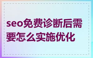 seo免费诊断后需要怎么实施优化