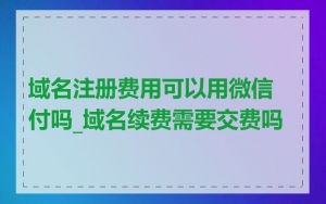 域名注册费用可以用微信付吗_域名续费需要交费吗