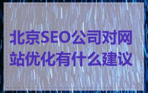 北京SEO公司对网站优化有什么建议