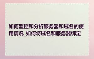 如何监控和分析服务器和域名的使用情况_如何将域名和服务器绑定