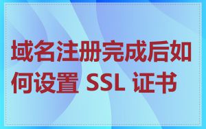 域名注册完成后如何设置 SSL 证书