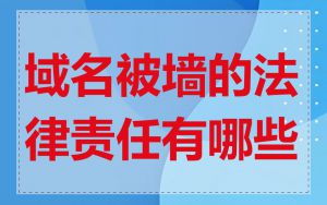 域名被墙的法律责任有哪些