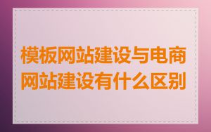 模板网站建设与电商网站建设有什么区别