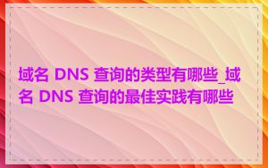 域名 DNS 查询的类型有哪些_域名 DNS 查询的最佳实践有哪些