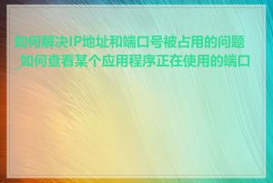 如何解决IP地址和端口号被占用的问题_如何查看某个应用程序正在使用的端口号