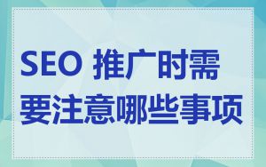 SEO 推广时需要注意哪些事项