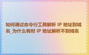 如何通过命令行工具解析 IP 地址到域名_为什么有时 IP 地址解析不到域名